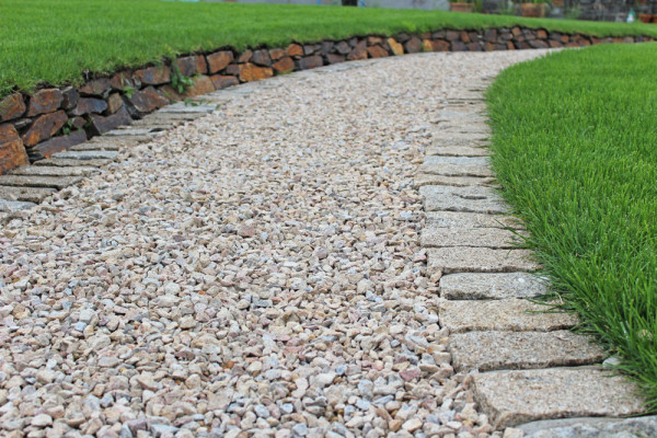 Brown granite setts used as a boarder