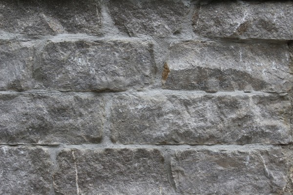 Limestone walling. Squared to create a coursed look