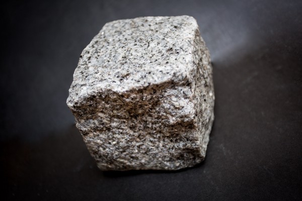 Silver grey granite sett sample 