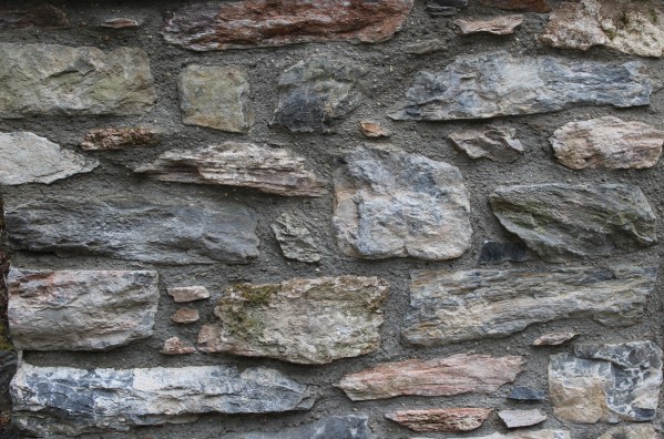 Limestone walling used on a sample panel