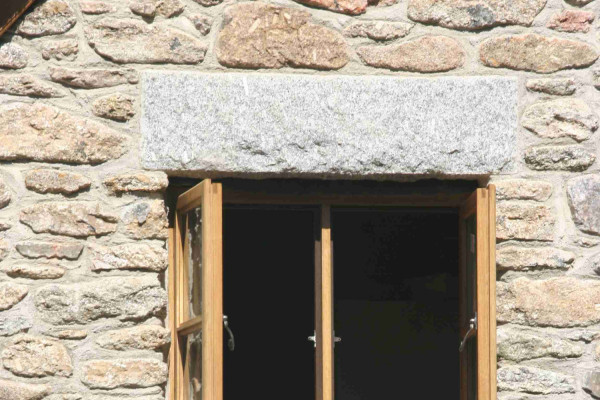 Silver grey granite lintel used above a window
