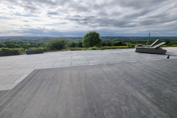 Slate paving slabs overlooking stunning views