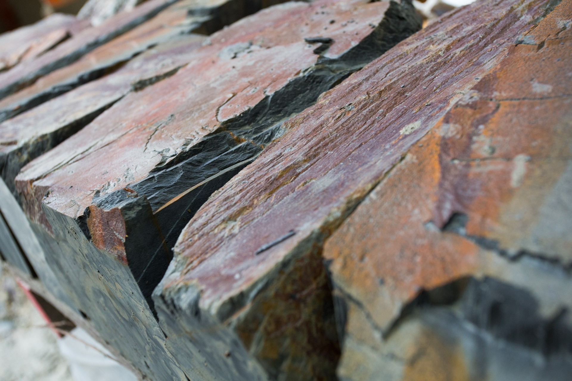 Rustic slate cut stone palletised 