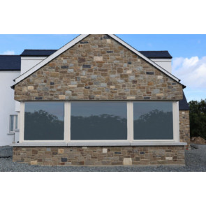 Brown sandstone walling used on a house