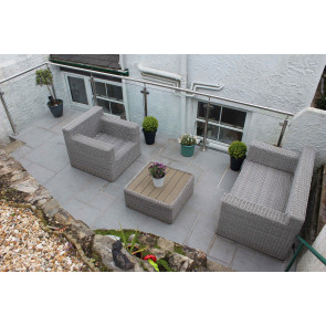 Dark Grey granite paving slabs in an outside room