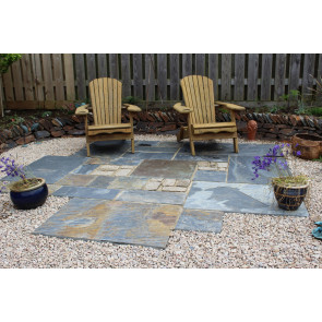 Rustic slate paving