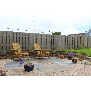 Rustic slate paving used on patio area 