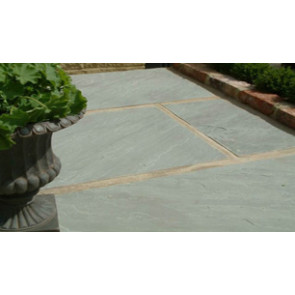 Grey sandstone paving