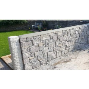 Grey limestone walling random rubble