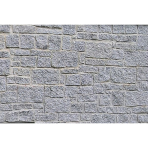 Cropped silver grey granite walling