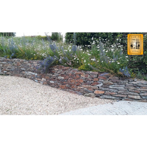 Garden hedging stone to create a drystone flowerbed