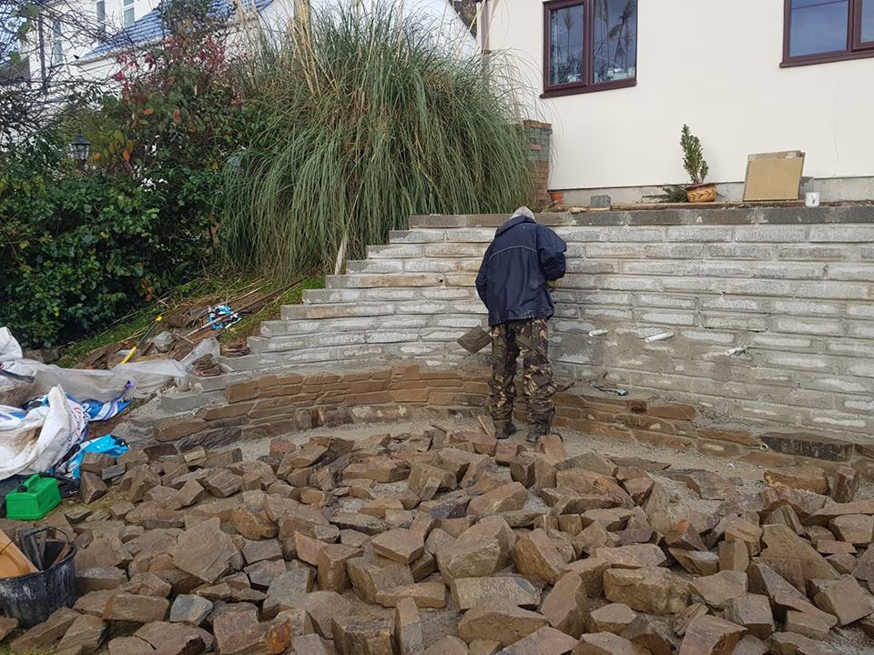 Various textures Small walling stone